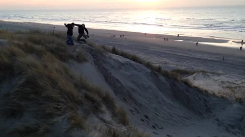 Beach jump Stock Footage 46234457