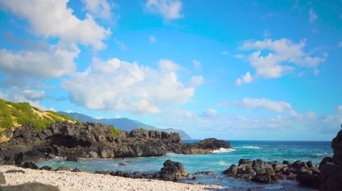 Beach at Kaena Point on Oahu Stock Footage 67905700