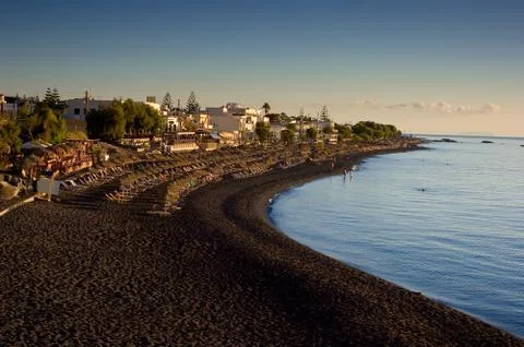 Beach in Kamari. Stock Photos