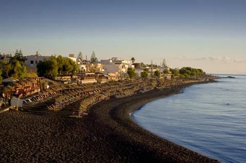 Beach in Kamari. Stock Photos
