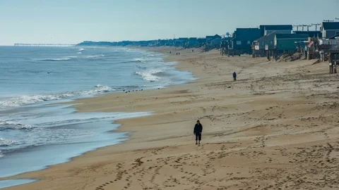 Beach at Kitty Hawk North Carolina Stock Footage 73026940