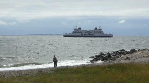 Beach at Kronborg Castle - Helsingor Denmark Stock Footage 55246849