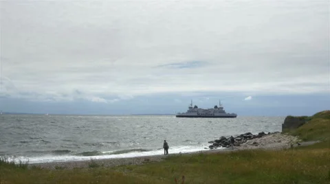 Beach at Kronborg Castle - Helsingor Denmark Stock Footage 55247005