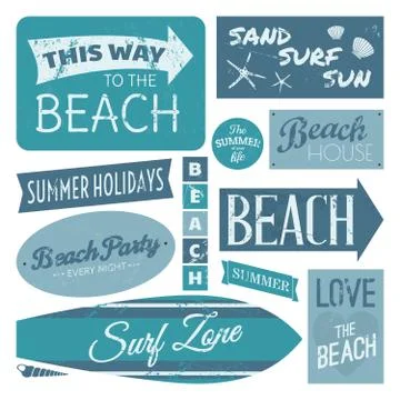 Beach labels collection Illustrazione stock
