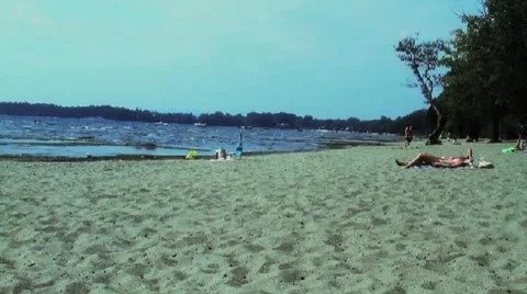 Beach on Lake Champlain Stockbeeldmateriaal 8520065