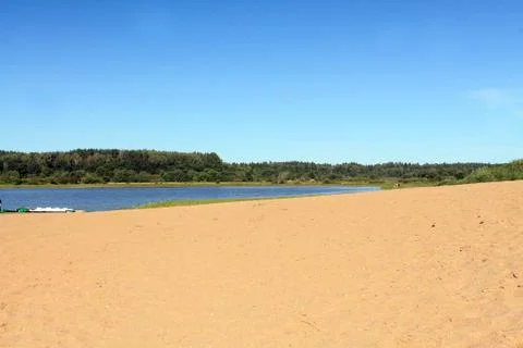 Beach on the lake Stock Photos