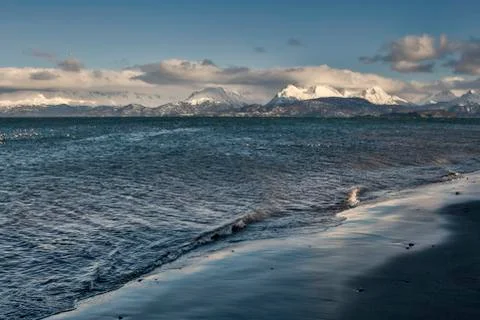 Beach at land's end Foto stock