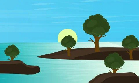 Beach landscape background Stock Illustration