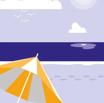 Beach landscape design イラスト素材