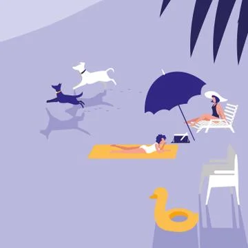 Beach landscape design Illustrazione stock