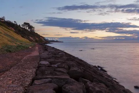 Beach Landscape at dusk Stock Photos