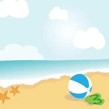 Beach landscape Stock Illustration