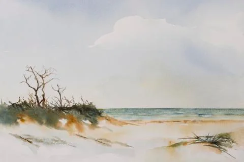 Beach Landscape Stock Illustration