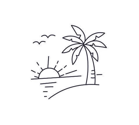 Beach landscape Stock Illustration