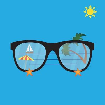 Beach landscape Stock Illustration