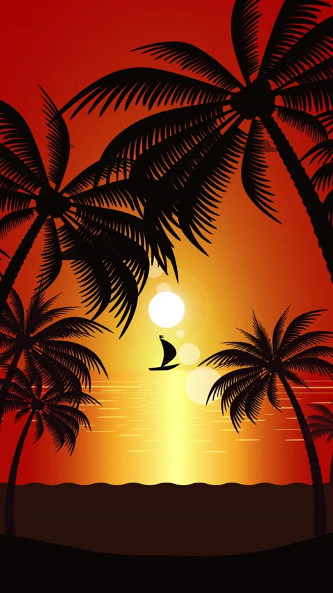 Beach landscape minimal motion animation Stock Footage 234994511