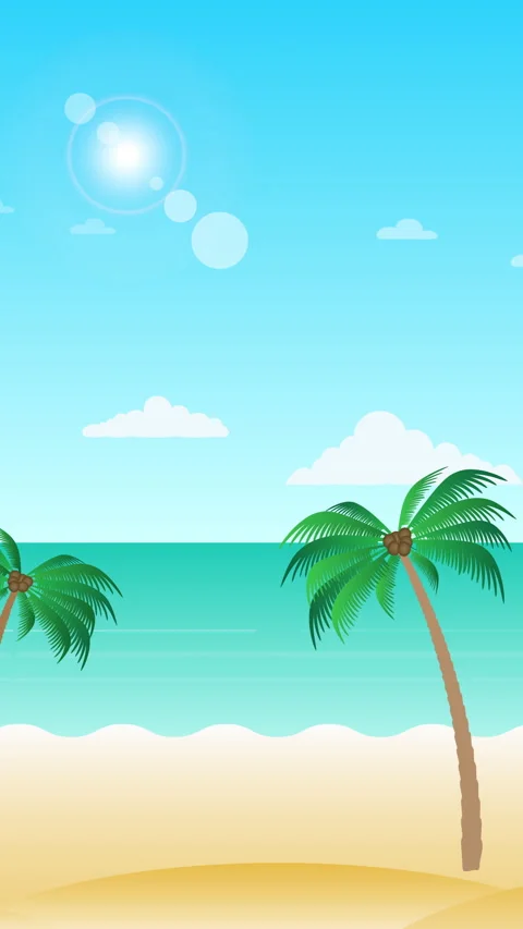 Beach landscape minimal motion vertical animation Stock Footage 234993513