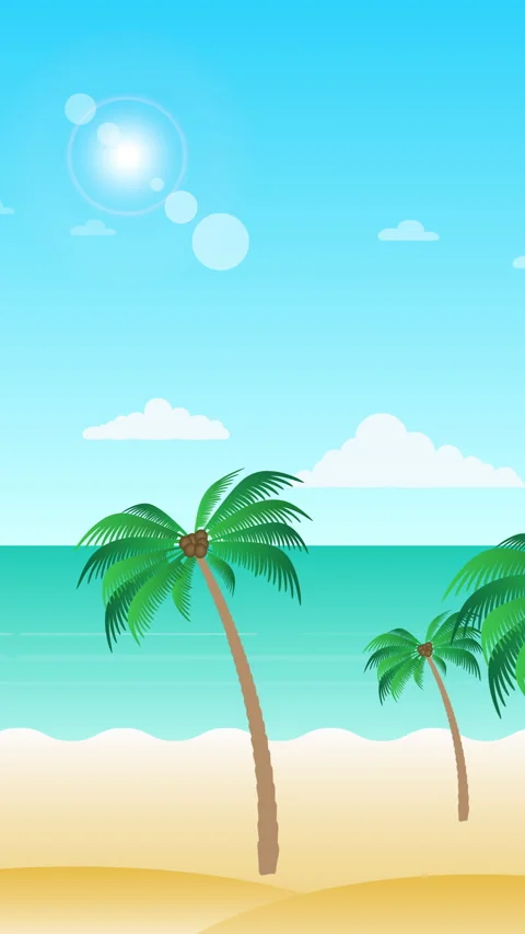 Beach landscape minimal motion vertical animation Stock Footage 234993763
