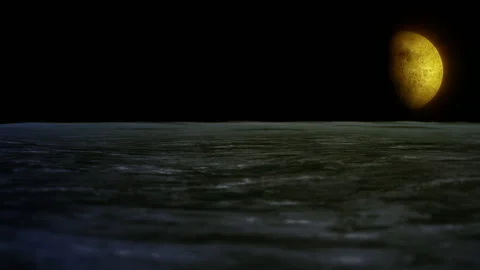 Beach landscape moon loop animation Stockbeeldmateriaal 146637388