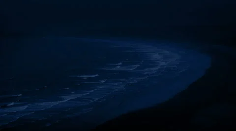 Beach Landscape At Night Stock Footage