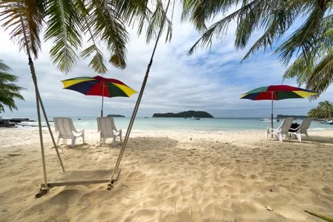 Beach landscape on the ocean. Stock Photos