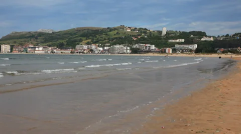 Beach of Laredo in Cantabria, Spain 库存影片 39935806
