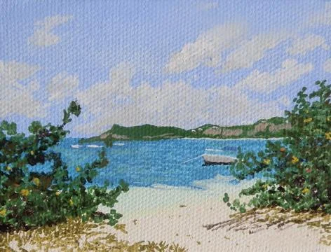 Beach at Le Galion Stock Illustration