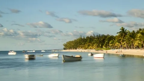 Beach in Le Morne, Mauritius, Time Lapse Stock-Footage 83325733
