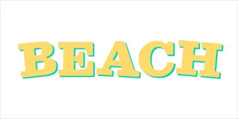 Beach Lettering Vector – Typography Illustration Stock Illustration