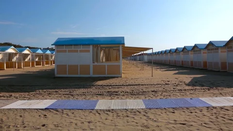 Beach in Lido island Venice Stock Footage 87293653