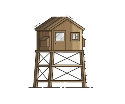 Beach Life Guard House Vector Illustration Illustrazione stock