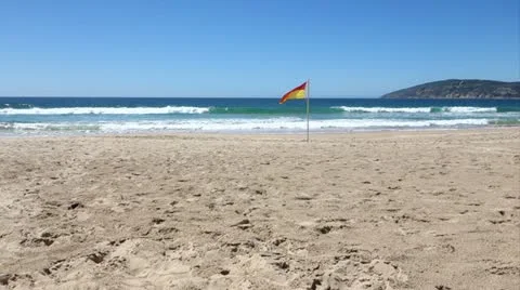 Beach - Life Guards Flag - Ok Stock Footage 22035903