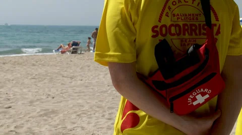 Beach Lifeguard Stock Footage 33768317