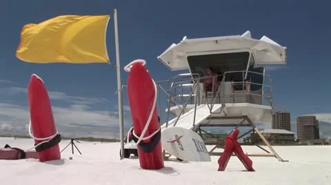 Beach - Lifeguard Shack Video stock 12653382