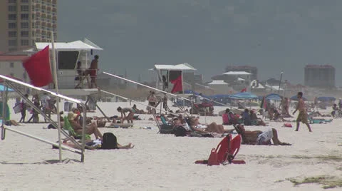 Beach Lifeguard Stands Stock Footage 22917993