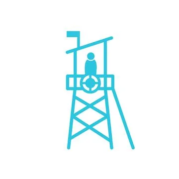 Beach  Lifeguard tower icon. Isolated on white background. From blue icon set Illustrazione stock
