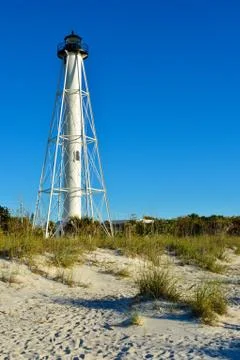 The Beach Lighthouse Stockfoto's