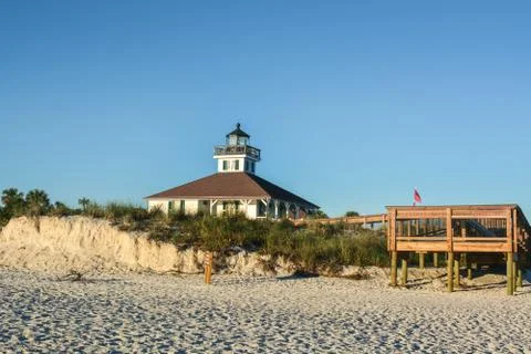 A Beach Lighthouse Stockfoto's