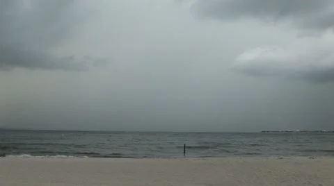 Beach Lightning Storm Stock Footage 12667818