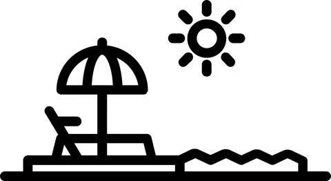 Beach  Line Icon Design Stock Illustration