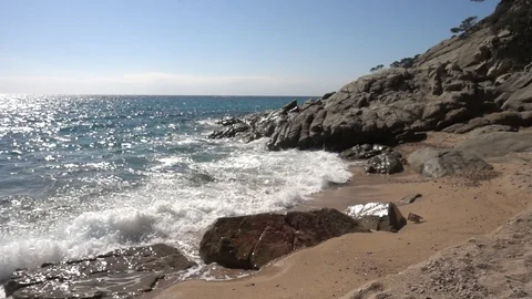 A beach in Lloret de Mar, Costa brava Stock Footage 111725514