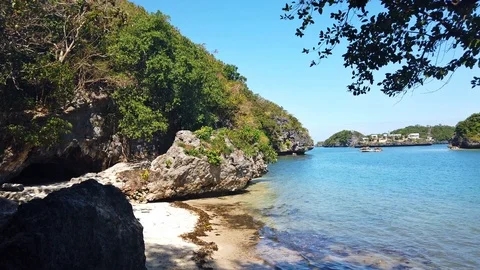 Beach located in The Hundred Islands, Alaminos, Pangasinan, Philippines Stock Footage
