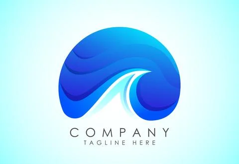 Beach logo design. Sun sunset sunrise with beach ocean sea water logo icon. Stock Illustration