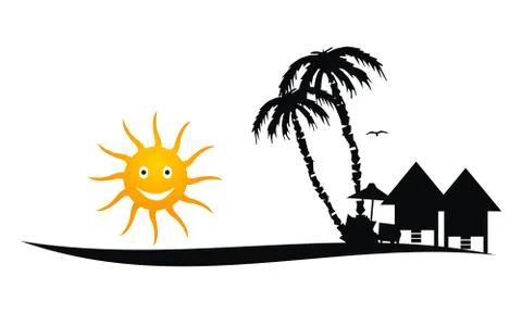 Beach Logo Design Template Vector Illustrazione stock