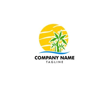 Beach logo design Vector Stock Illustration