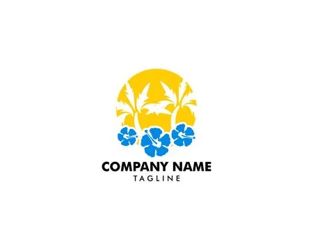 Beach logo design Vector Stock Illustration