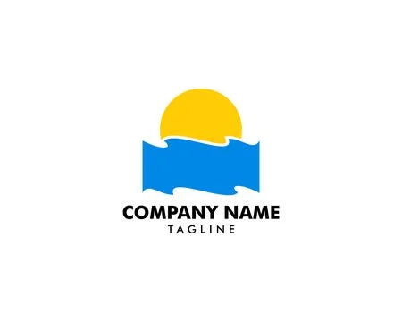 Beach logo design Vector Stock Illustration