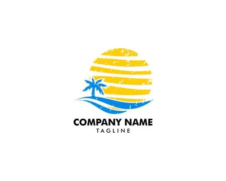 Beach logo design Vector Stock Illustration