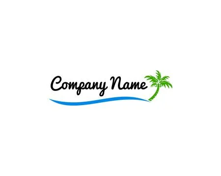 Beach logo design Vector Stock Illustration
