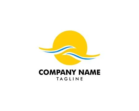 Beach logo design Vector Stock Illustration